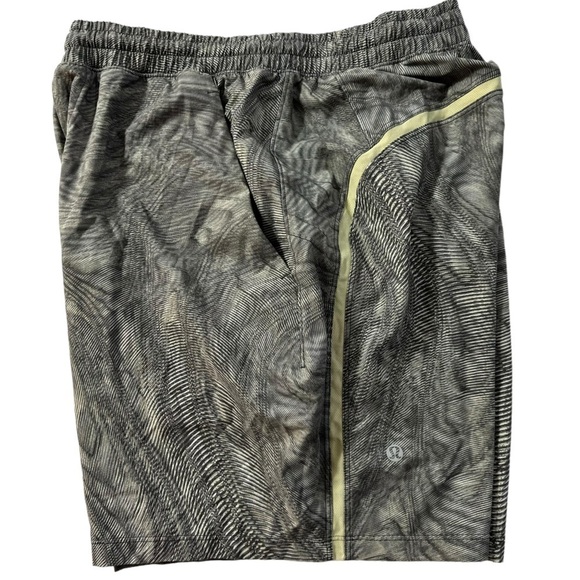 Lululemon Pace Breaker Grey Dimensional Dew Green-Yellow Unlined Shorts 7” - Picture 10 of 12